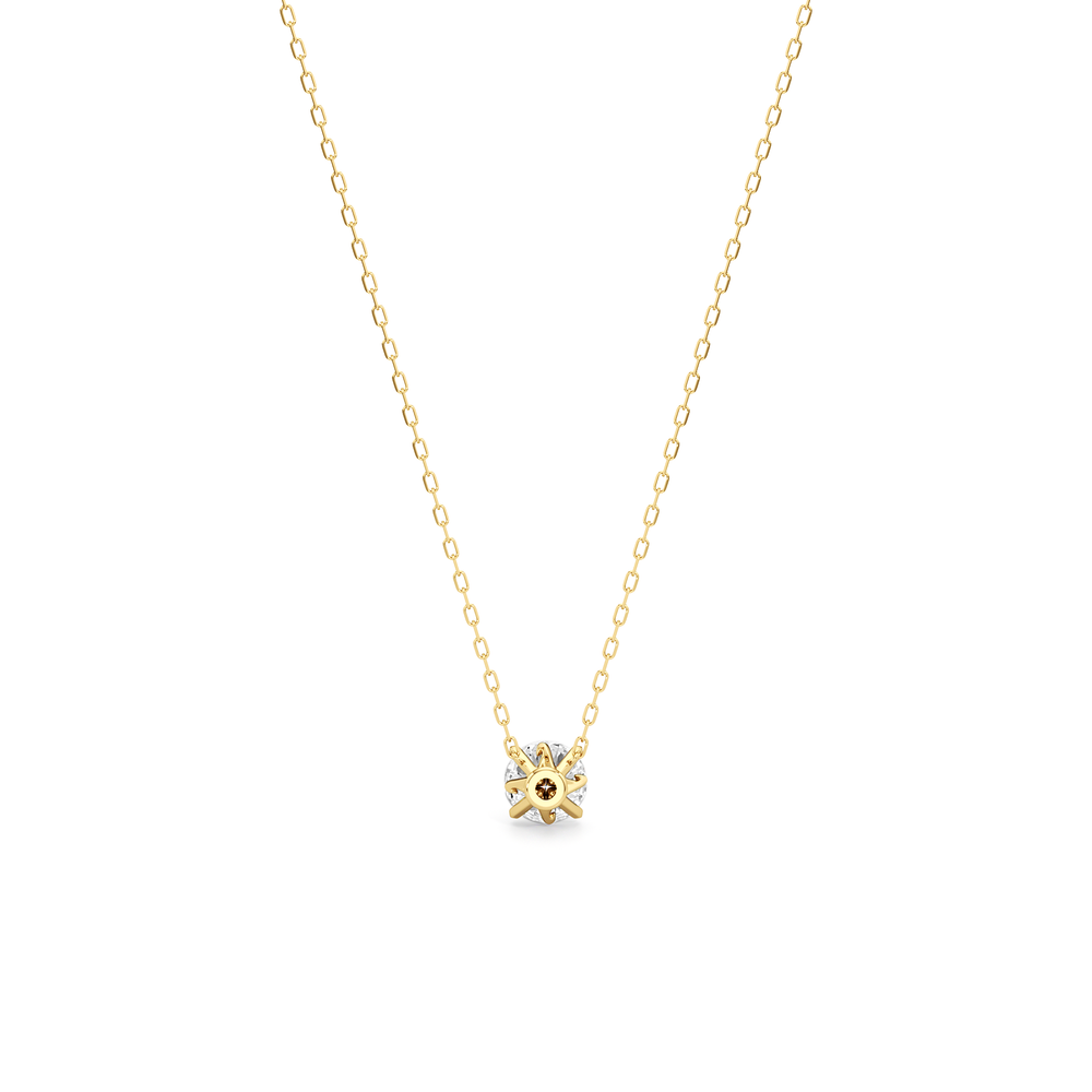 The W Classic Necklace with 14KT Yellow Gold / Lab / 1 Cut Diamond in 14KT Yellow Gold / Lab / 1 view 6
