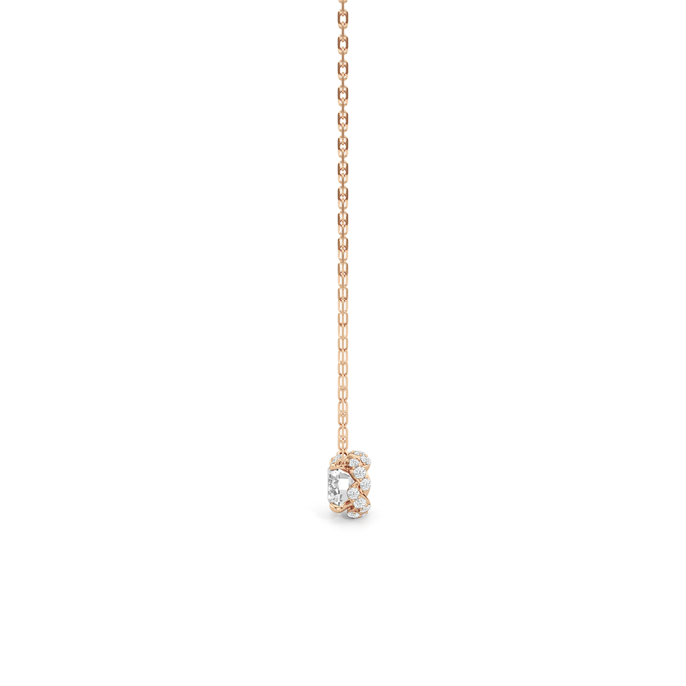 The Roosevelt Grand Necklace with 14KT Rose Gold / Lab / 1 1/8 Cut Diamond in 14KT Rose Gold / Lab / 1 1/8 view 5
