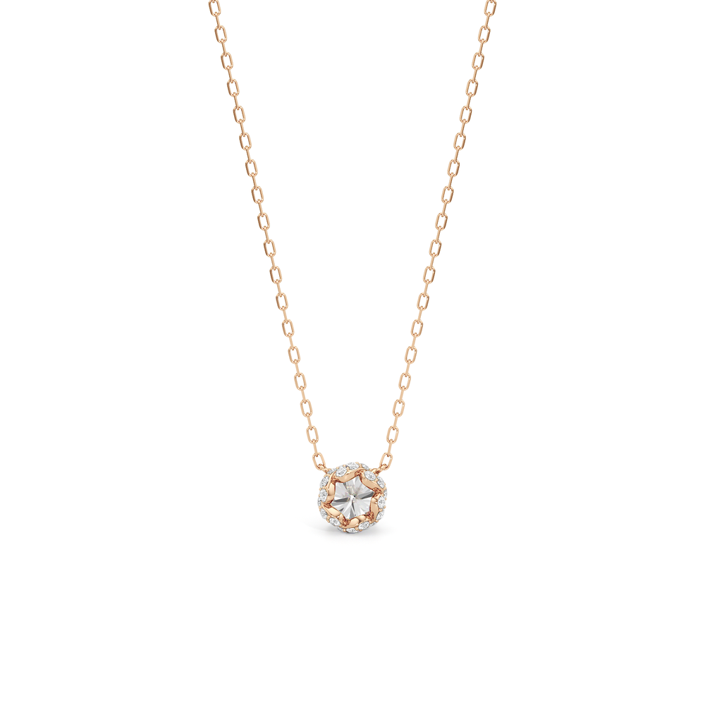 The Roosevelt Grand Necklace with 14KT Rose Gold / Lab / 1 1/8 Cut Diamond in 14KT Rose Gold / Lab / 1 1/8 view 6
