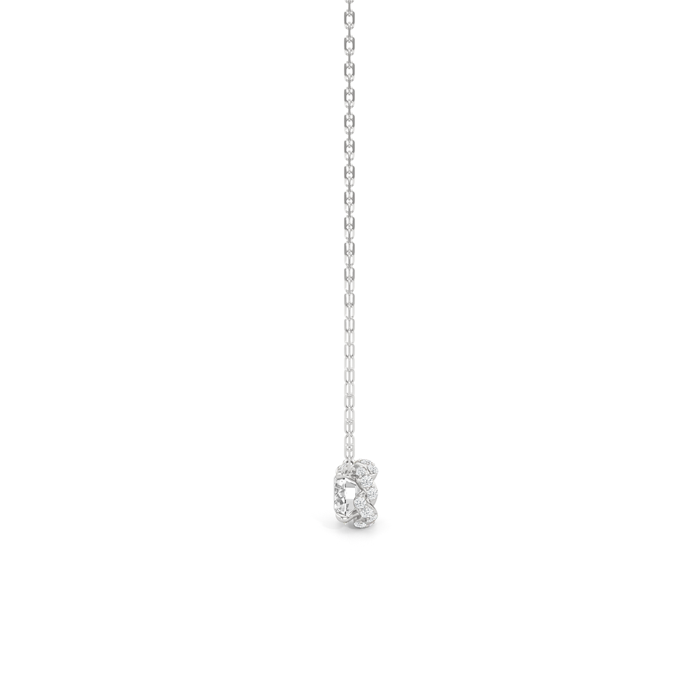 The Roosevelt Grand Necklace with 14KT White Gold / Lab / 1 1/8 Cut Diamond in 14KT White Gold / Lab / 1 1/8 view 5
