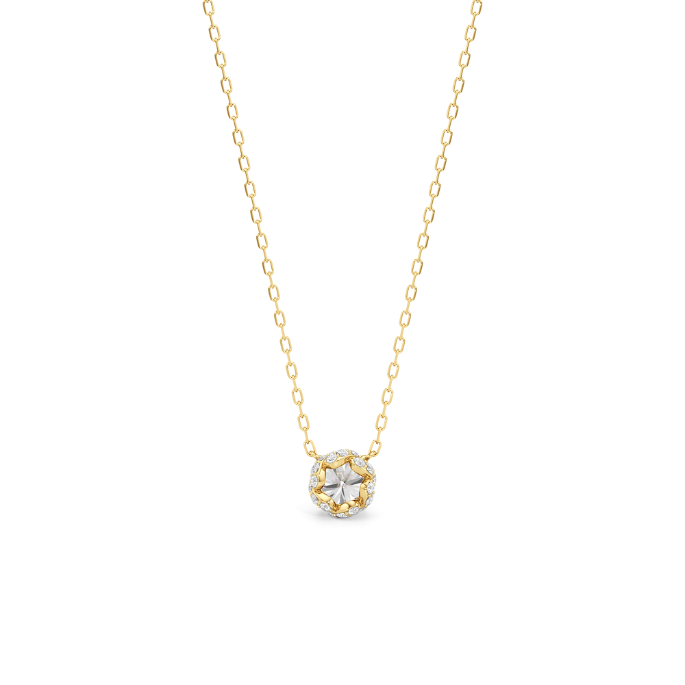 The Roosevelt Grand Necklace with 14KT Yellow Gold / Lab / 1 1/8 Cut Diamond in 14KT Yellow Gold / Lab / 1 1/8 view 6

