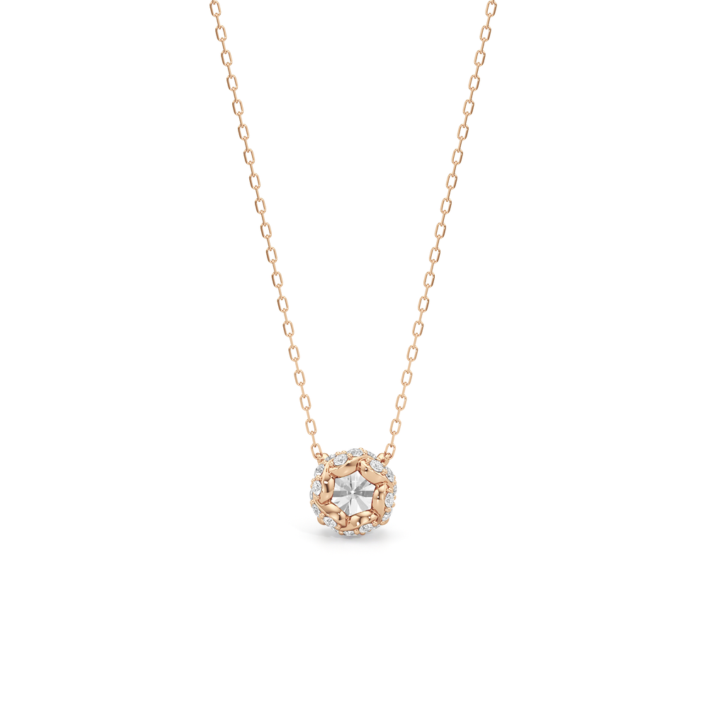 The Roosevelt Grand Necklace with 14KT Rose Gold / Lab / 2 3/8 Cut Diamond in 14KT Rose Gold / Lab / 2 3/8 view 6
