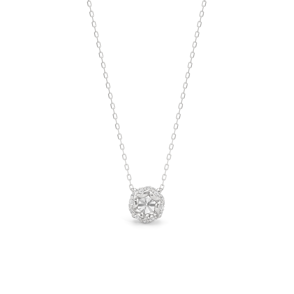 The Roosevelt Grand Necklace with 14KT White Gold / Lab / 2 3/8 Cut Diamond in 14KT White Gold / Lab / 2 3/8 view 6
