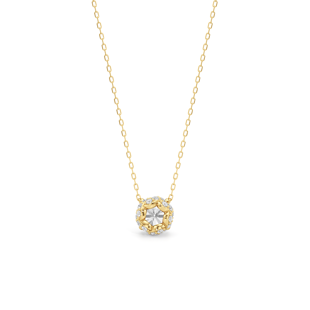 The Roosevelt Grand Necklace with 14KT Yellow Gold / Lab / 2 3/8 Cut Diamond in 14KT Yellow Gold / Lab / 2 3/8 view 6
