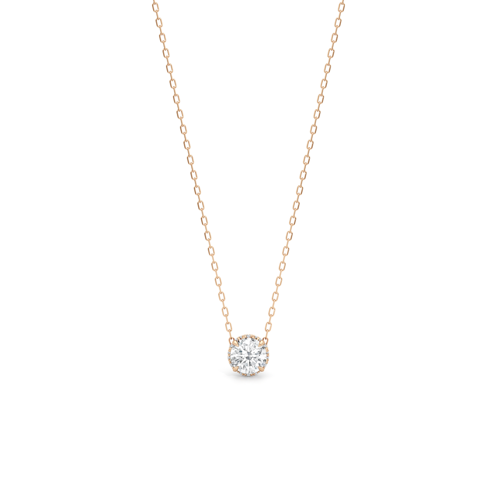 The Chrysler Classic Necklace with 14KT Rose Gold / Lab / 1 1/8 Cut Diamond in 14KT Rose Gold / Lab / 1 1/8 view 2
