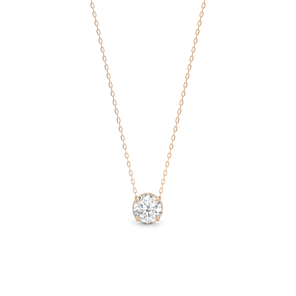 The Chrysler Classic Necklace with 14KT Rose Gold / Lab / 2 1/3 Cut Diamond in 14KT Rose Gold / Lab / 2 1/3 view 2
