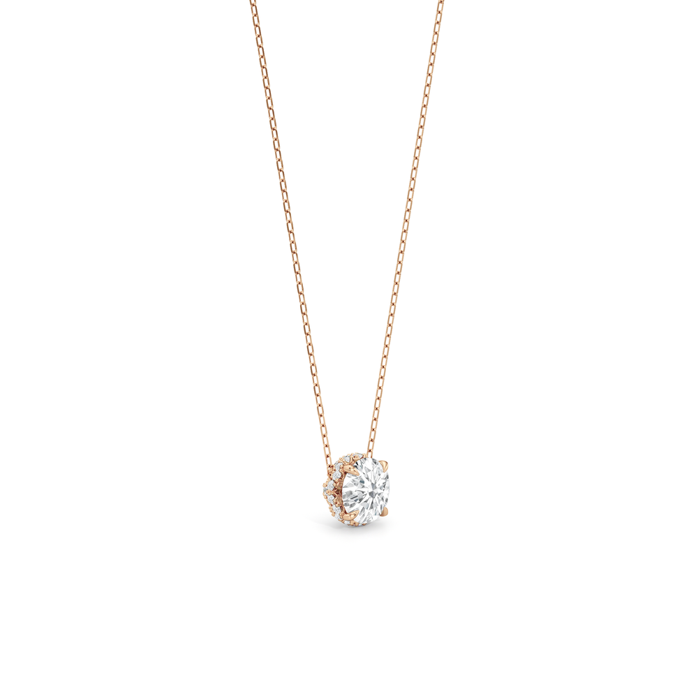 The Chrysler Classic Necklace with 14KT Rose Gold / Lab / 2 1/3 Cut Diamond in 14KT Rose Gold / Lab / 2 1/3 view 6
