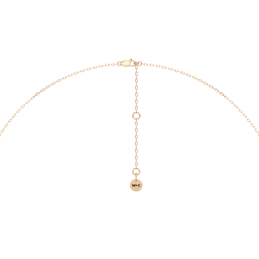 The Mercer Solitaire Necklace with 14KT Rose Gold / Lab / 2 Cut Diamond in 14KT Rose Gold / Lab / 2 view 7
