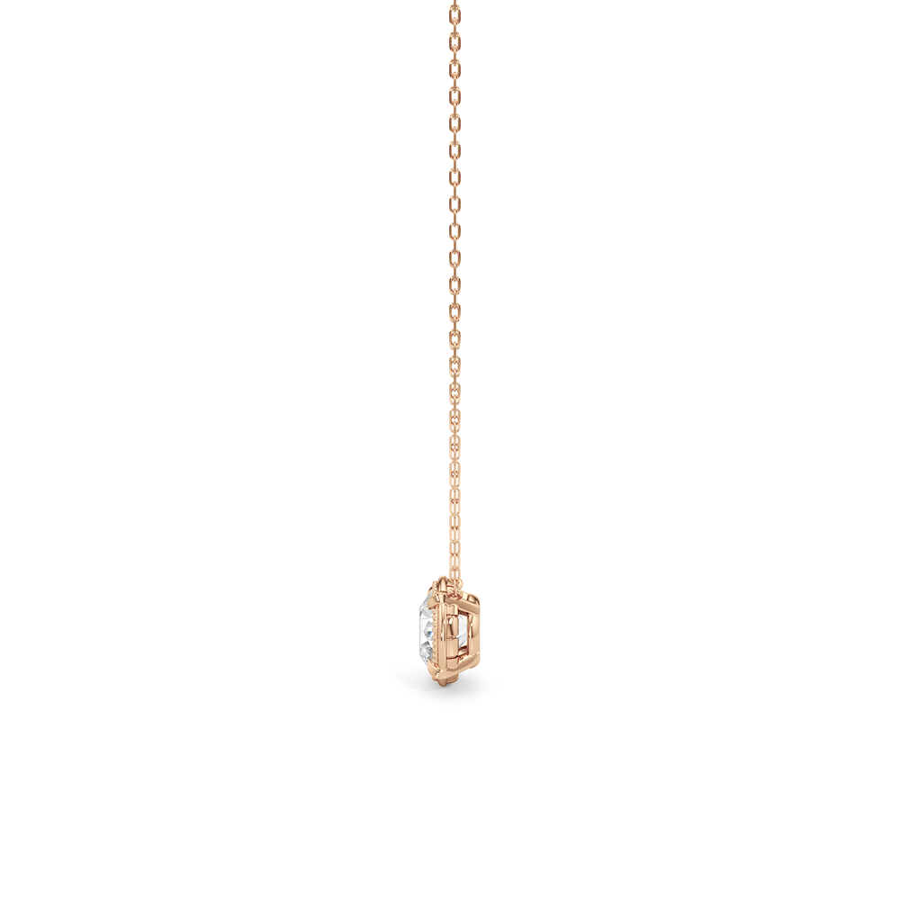 The Mercer Solitaire Necklace with 14KT Rose Gold / Lab / 2 Cut Diamond in 14KT Rose Gold / Lab / 2 view 5
