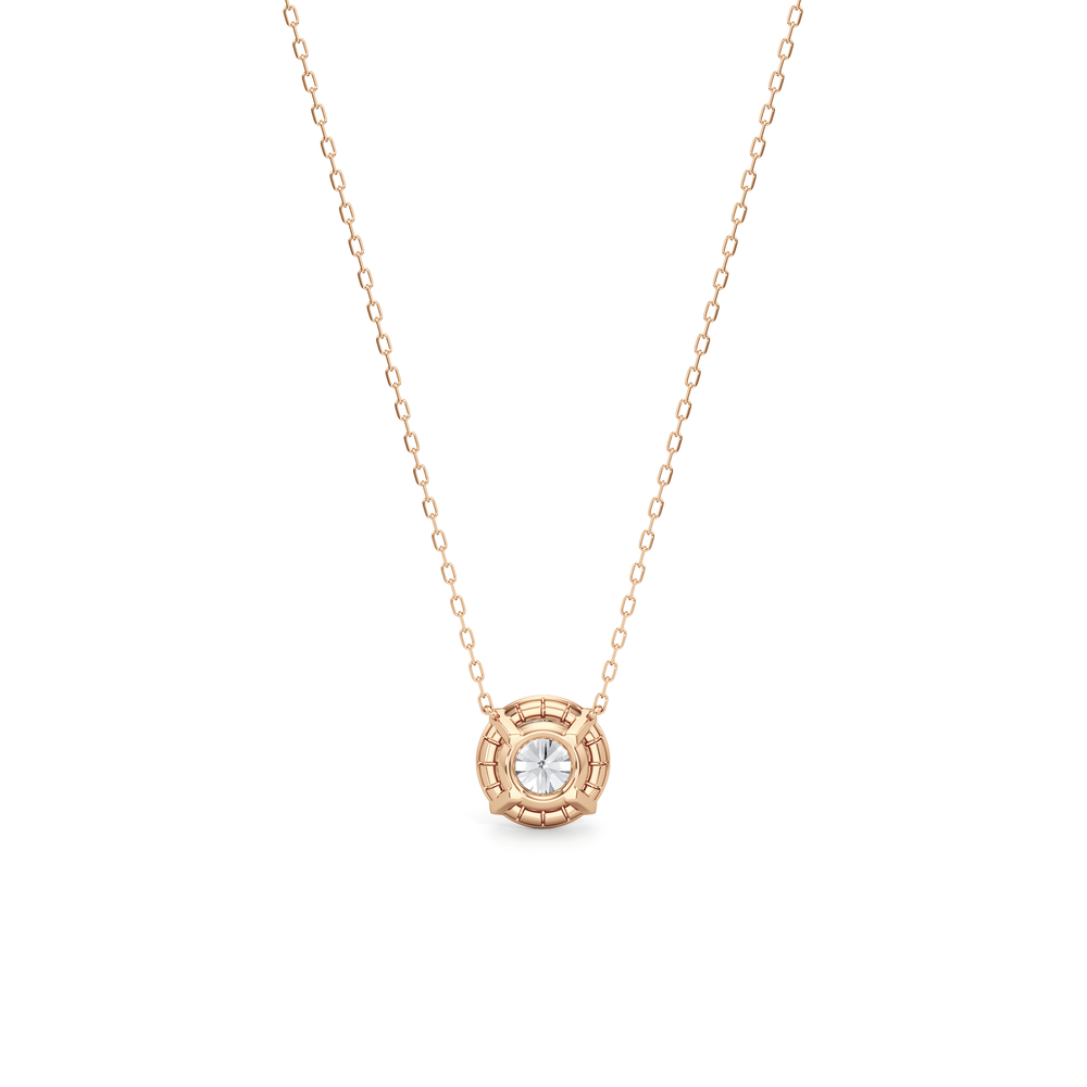 The Mercer Solitaire Necklace with 14KT Rose Gold / Lab / 2 Cut Diamond in 14KT Rose Gold / Lab / 2 view 6

