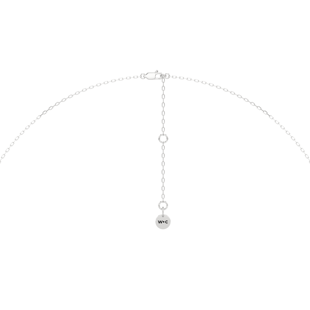 The Mercer Solitaire Necklace with 14KT White Gold / Lab / 2 Cut Diamond in 14KT White Gold / Lab / 2 view 7
