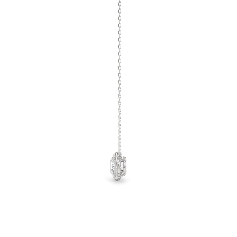 The Mercer Solitaire Necklace with 14KT White Gold / Lab / 2 Cut Diamond in 14KT White Gold / Lab / 2 view 5
