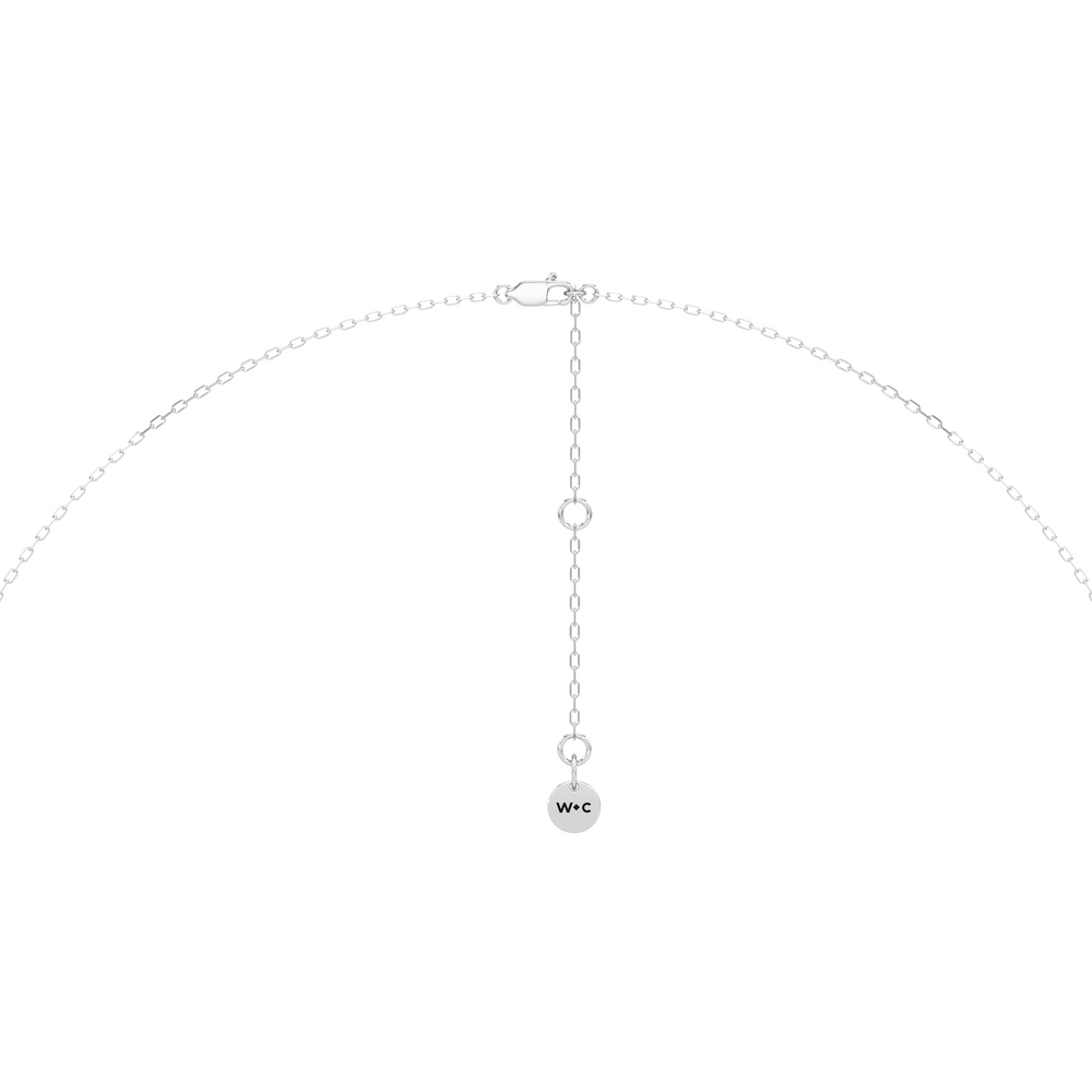 The Mercer Solitaire Necklace with 14KT White Gold / Lab / 1 Cut Diamond in 14KT White Gold / Lab / 1 view 7
