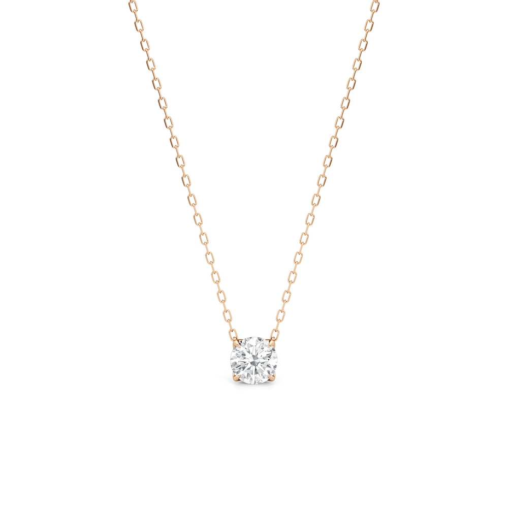The Tulip Grand Necklace with 14KT Rose Gold / Lab / 1 Cut Diamond in 14KT Rose Gold / Lab / 1 view 2
