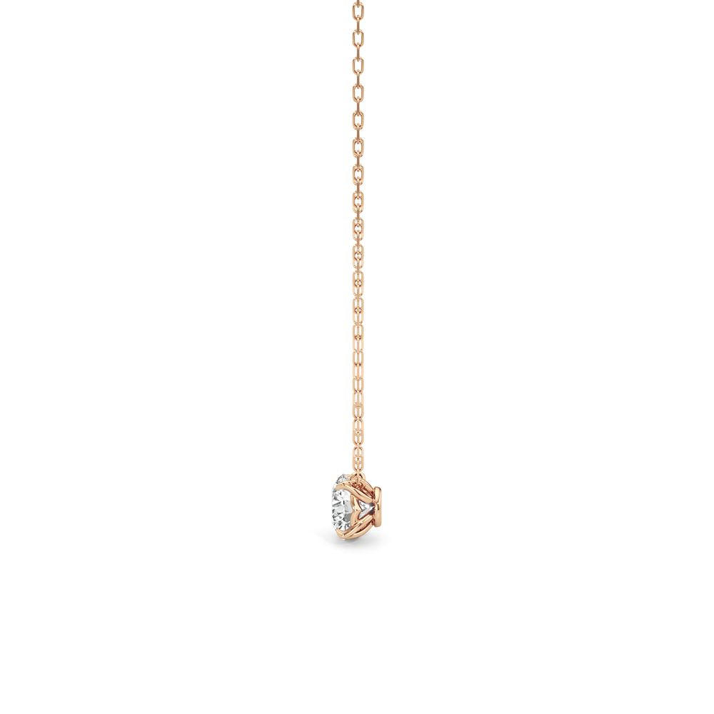 The Tulip Grand Necklace with 14KT Rose Gold / Lab / 1 Cut Diamond in 14KT Rose Gold / Lab / 1 view 5
