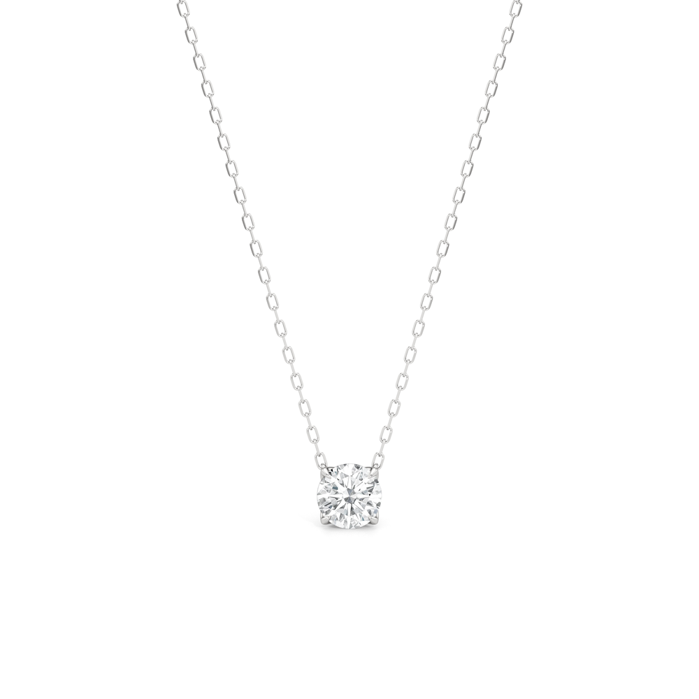 The Tulip Grand Necklace with 14KT White Gold / Lab / 1 Cut Diamond in 14KT White Gold / Lab / 1 view 2
