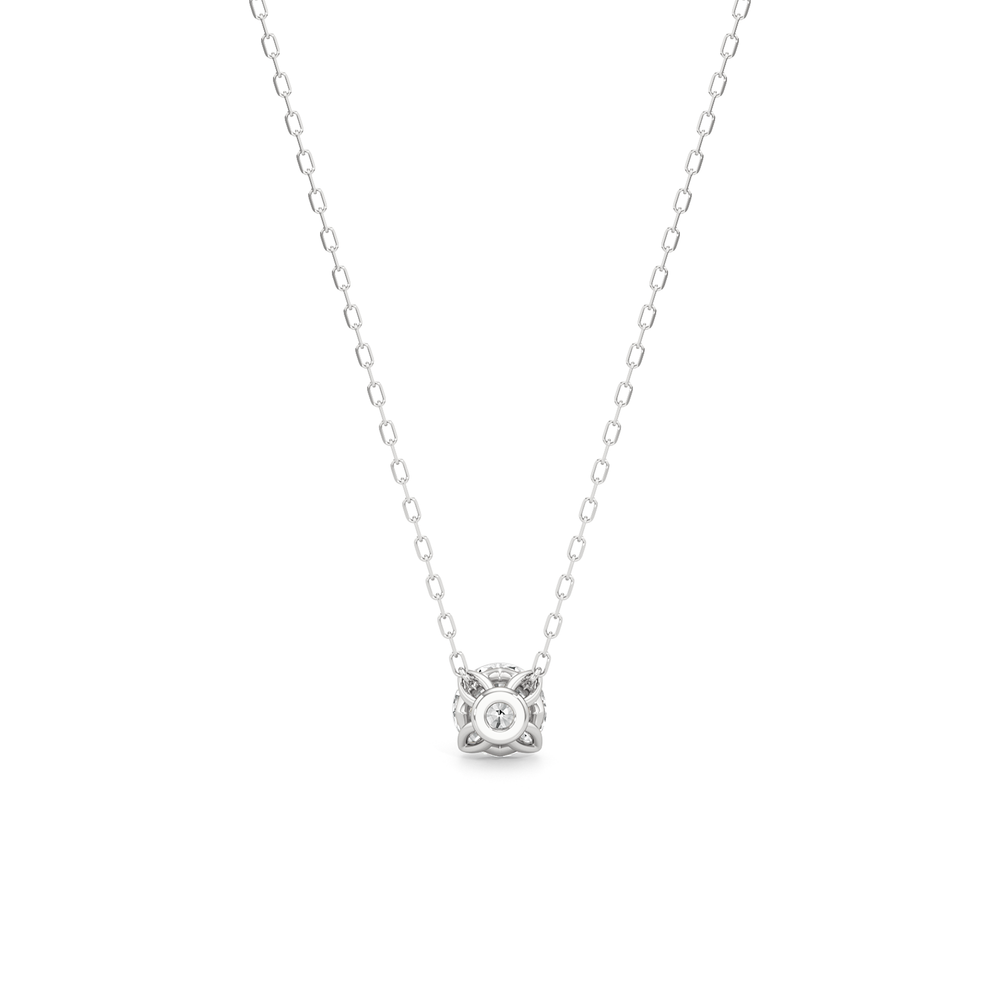 The Tulip Grand Necklace with 14KT White Gold / Lab / 1 Cut Diamond in 14KT White Gold / Lab / 1 view 6
