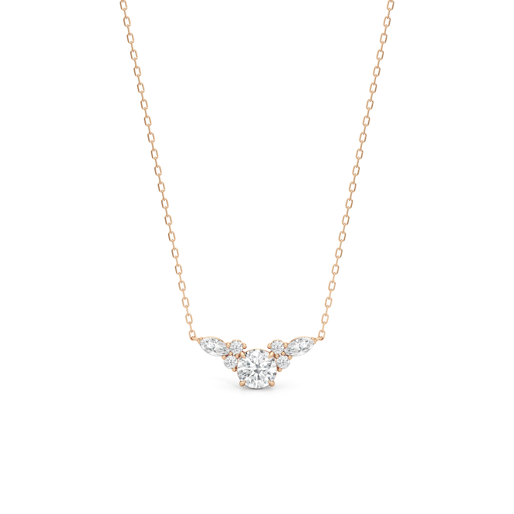 Fine Trio Accent Necklace with 14KT Rose Gold / Lab / 1 3/8 Cut Diamond in 14KT Rose Gold / Lab / 1 3/8 view 1
