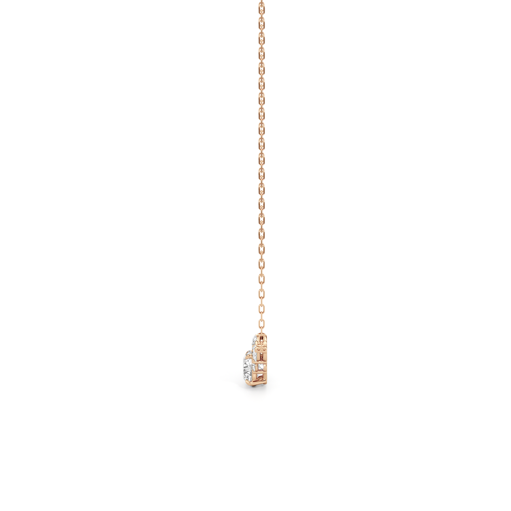 Fine Trio Accent Necklace with 14KT Rose Gold / Lab / 1 3/8 Cut Diamond in 14KT Rose Gold / Lab / 1 3/8 view 4
