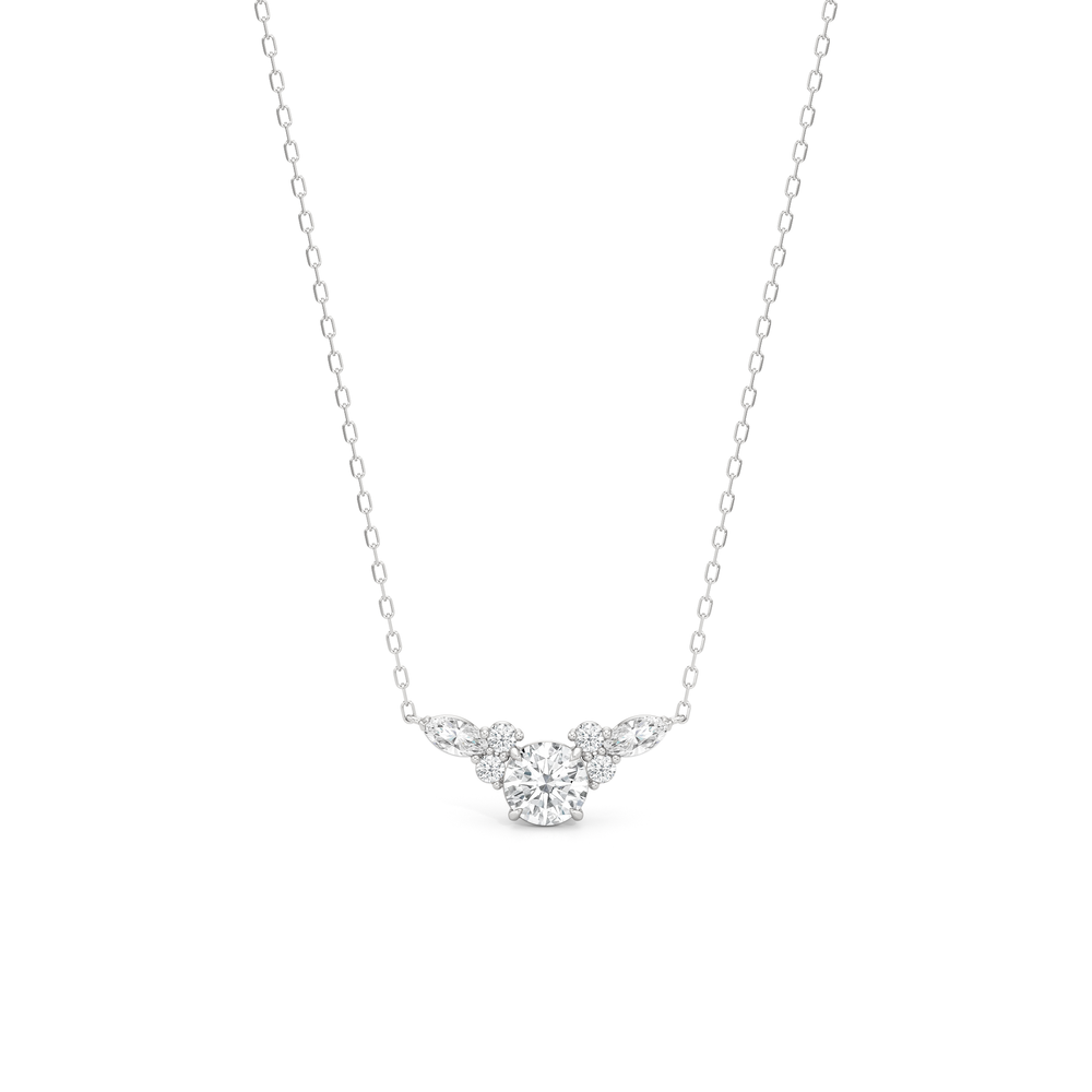 Fine Trio Accent Necklace with 14KT White Gold / Lab / 1 3/8 Cut Diamond in 14KT White Gold / Lab / 1 3/8 view 1
