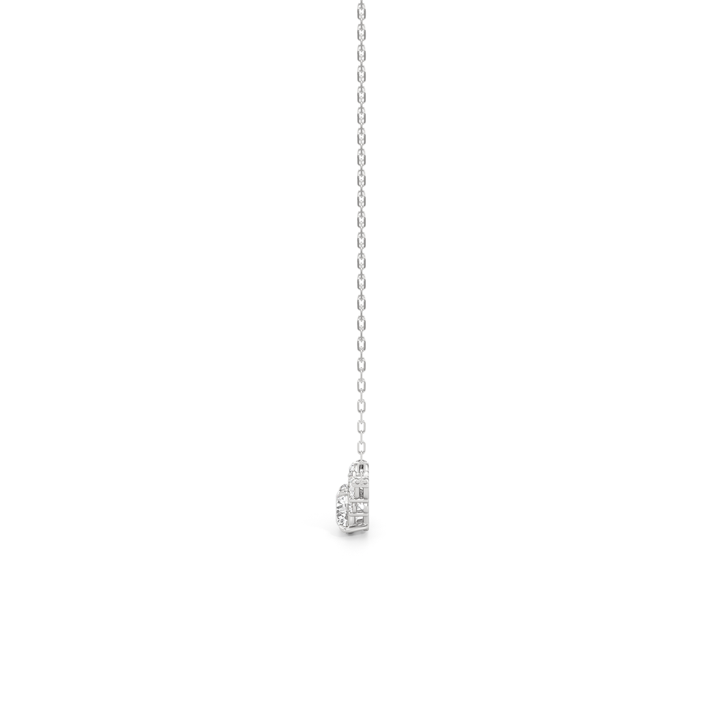 Fine Trio Accent Necklace with 14KT White Gold / Lab / 1 3/8 Cut Diamond in 14KT White Gold / Lab / 1 3/8 view 4
