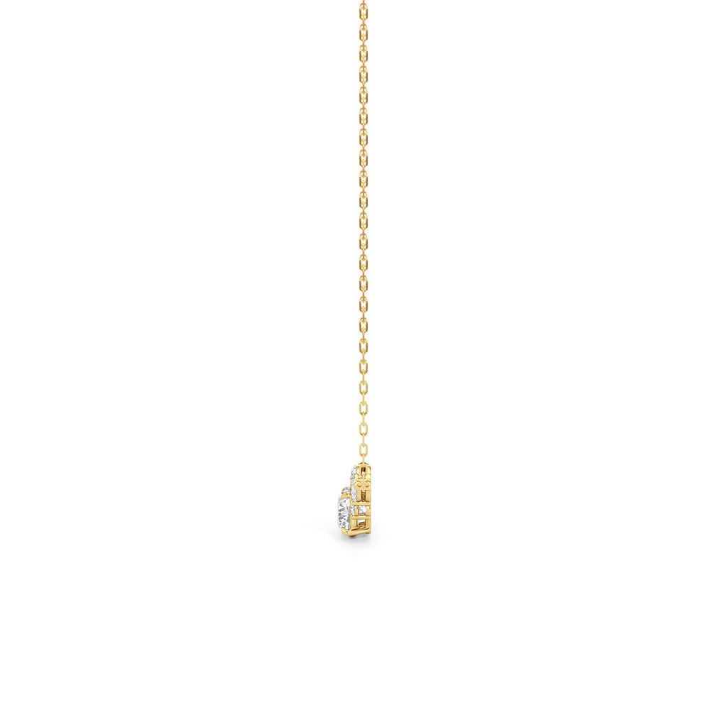 Fine Trio Accent Necklace with 14KT Yellow Gold / Lab / 1 3/8 Cut Diamond in 14KT Yellow Gold / Lab / 1 3/8 view 4
