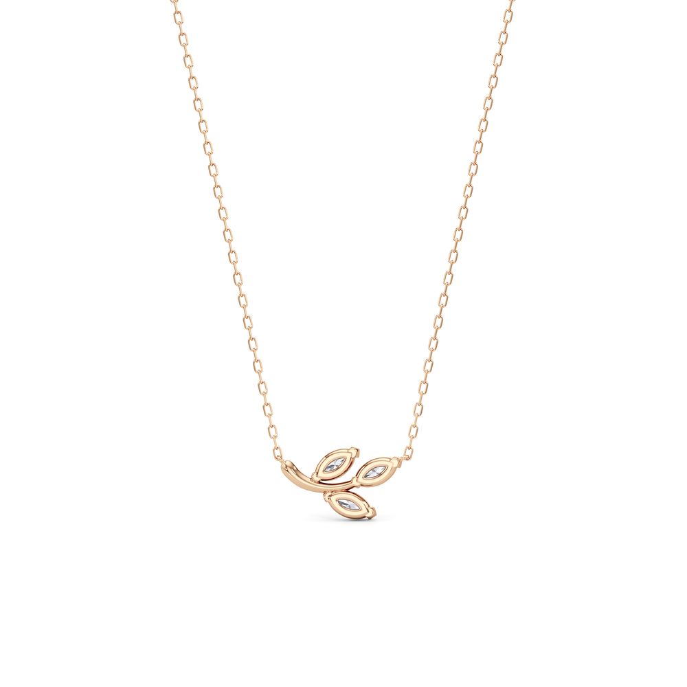 The Vine Muse Necklace with 14KT Rose Gold / Lab / 5/8 Cut Diamond in 14KT Rose Gold / Lab / 5/8 view 5
