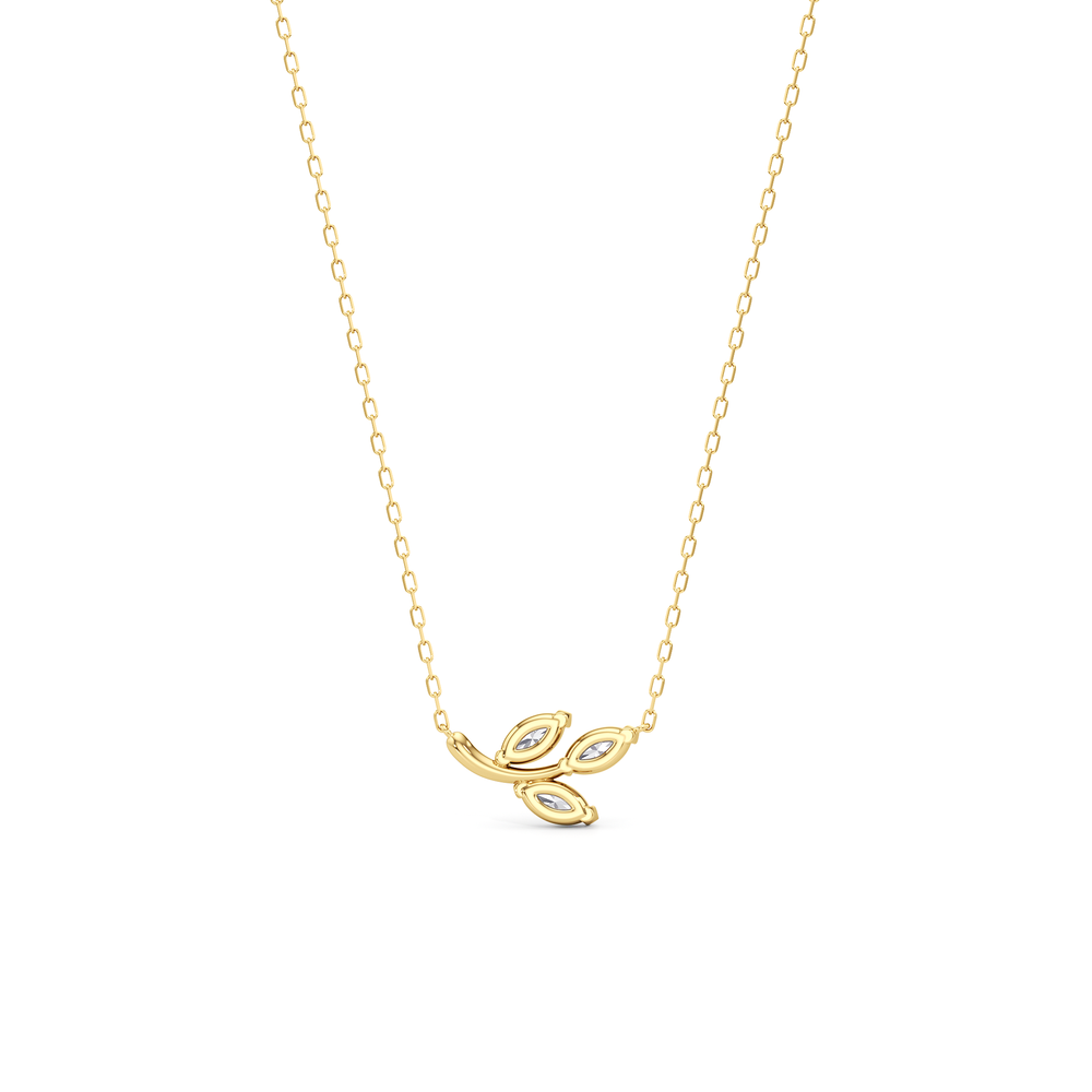 The Vine Muse Necklace with 14KT Yellow Gold / Lab / 5/8 Cut Diamond in 14KT Yellow Gold / Lab / 5/8 view 5
