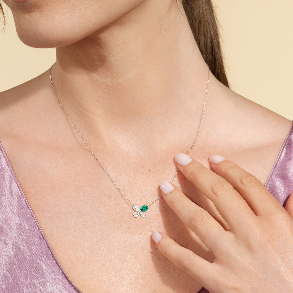 Model Wearing Emerald Marsilea Necklace view