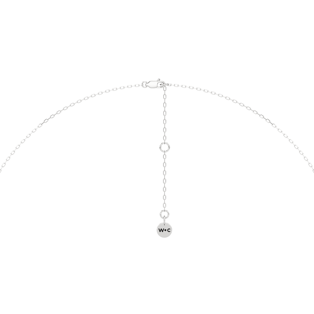 The Crescent Necklace with 14KT White Gold / Lab / 1/4 Cut Diamond in 14KT White Gold / Lab / 1/4 view 5
