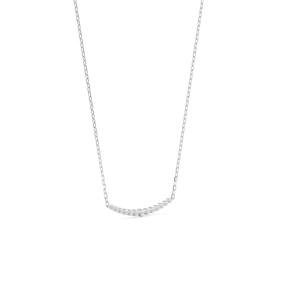 The Crescent Necklace with 14KT White Gold / Lab / 1/4 Cut Diamond in 14KT White Gold / Lab / 1/4 view 4
