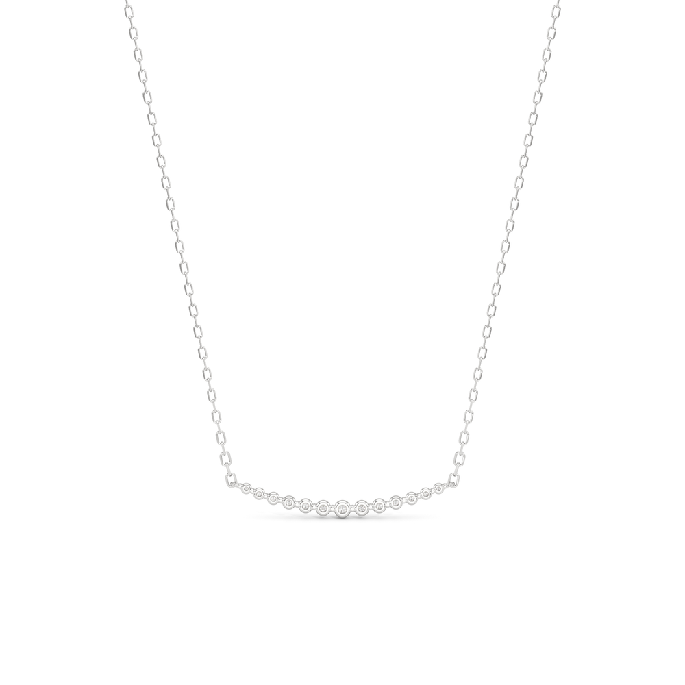 The Crescent Necklace with 14KT White Gold / Lab / 1/4 Cut Diamond in 14KT White Gold / Lab / 1/4 view 6
