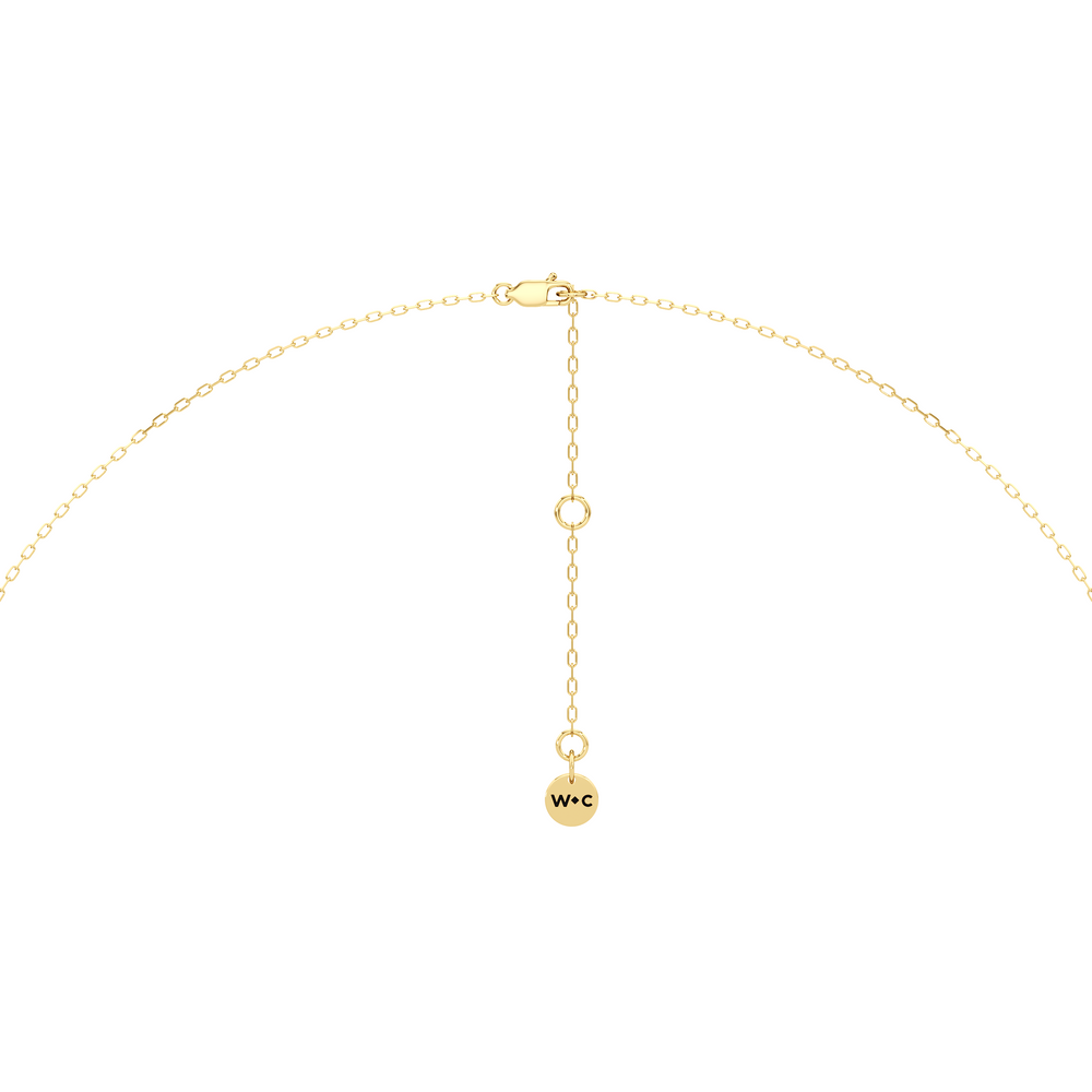 The Crescent Necklace with 14KT Yellow Gold / Lab / 1/4 Cut Diamond in 14KT Yellow Gold / Lab / 1/4 view 5
