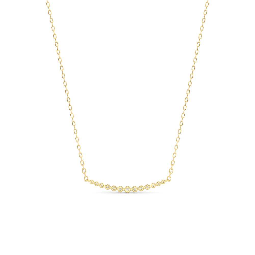 The Crescent Necklace with 14KT Yellow Gold / Lab / 1/4 Cut Diamond in 14KT Yellow Gold / Lab / 1/4 view 6
