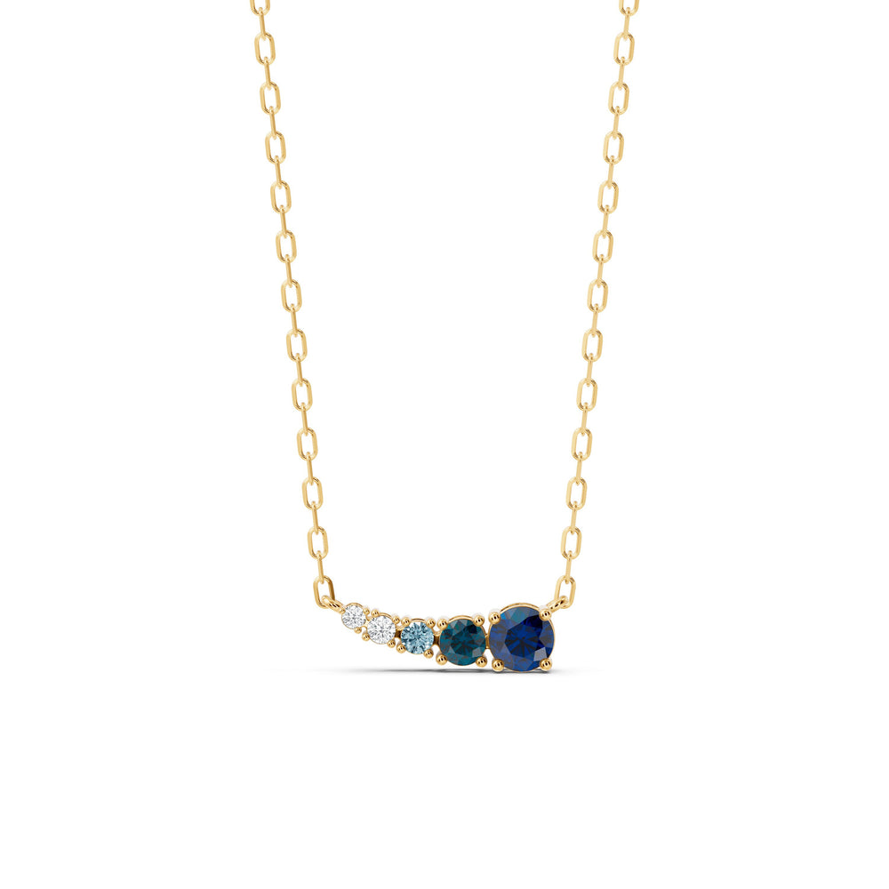 The Indy Necklace with Lab Cut Diamond in 14KT Yellow Gold view 1
