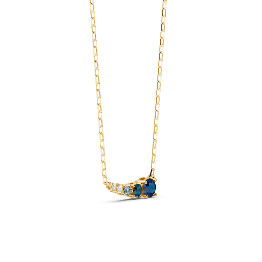 The Indy Necklace with Lab Cut Diamond in 14KT Yellow Gold view 4
