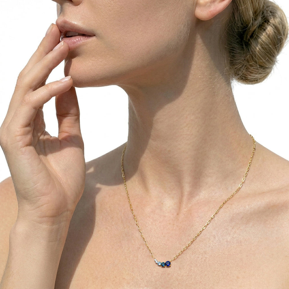 The Indy Necklace with Lab Cut Diamond in 14KT Yellow Gold view 2
