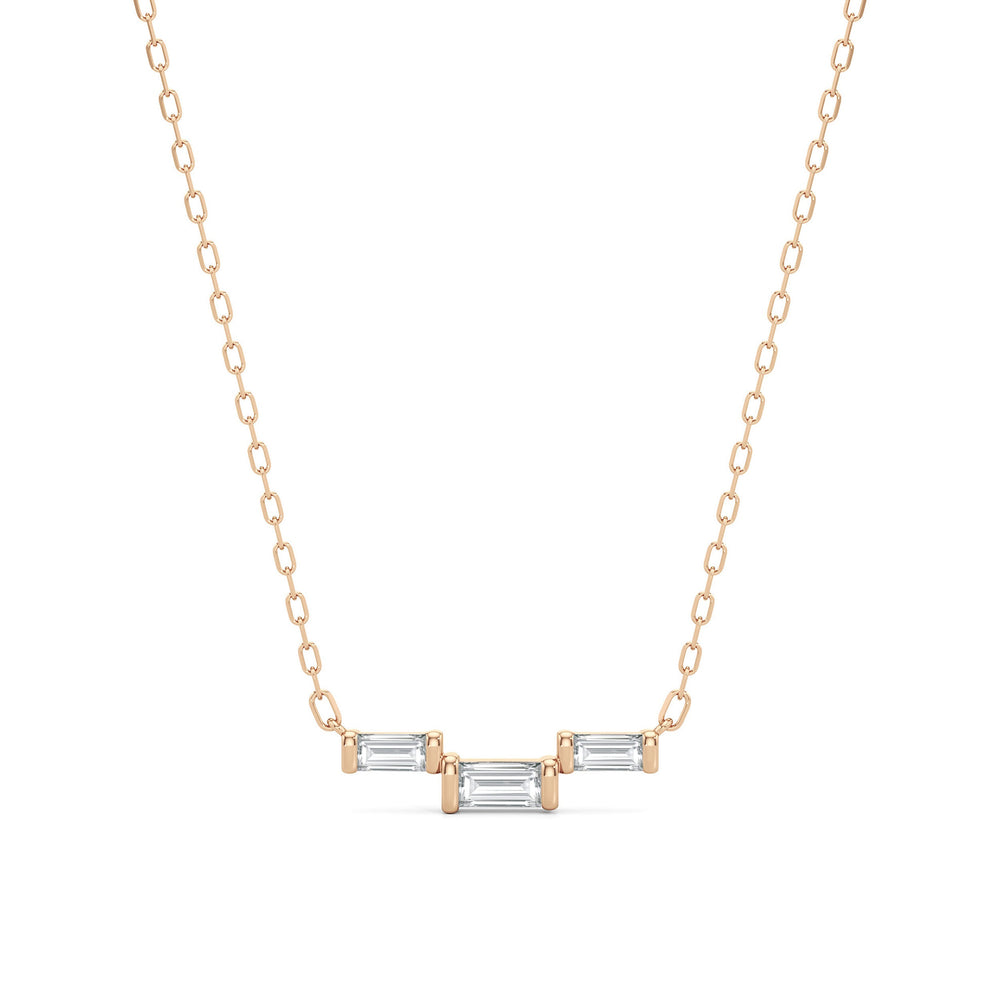 The Iris Necklace with 18K Rose Gold Vermeil / Lab / 1/4 Cut Diamond in 14KT 18K Rose Gold Vermeil / Lab / 1/4 view 1
