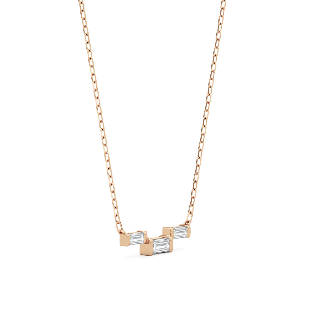 The Iris Necklace with 18K Rose Gold Vermeil / Lab / 1/4 Cut Diamond in 14KT 18K Rose Gold Vermeil / Lab / 1/4 view 4
