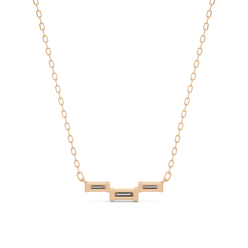 The Iris Necklace with 18K Rose Gold Vermeil / Lab / 1/4 Cut Diamond in 14KT 18K Rose Gold Vermeil / Lab / 1/4 view 5
