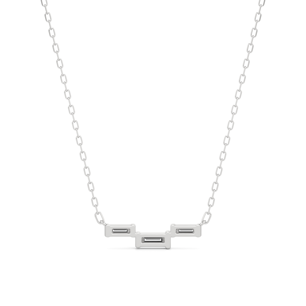 The Iris Necklace with Sterling Silver / Lab / 1/4 Cut Diamond in 14KT Sterling Silver / Lab / 1/4 view 5
