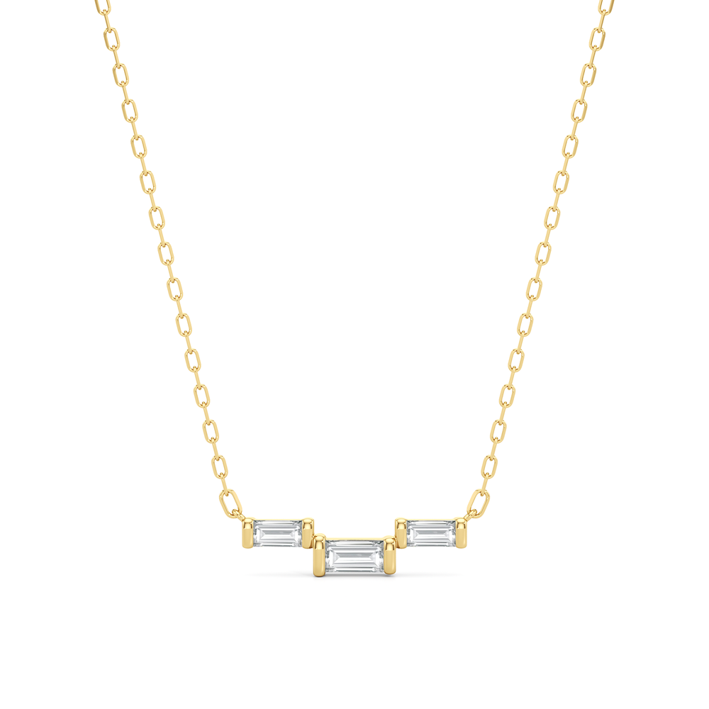 The Iris Necklace with 18K Yellow Gold Vermeil / Lab / 1/4 Cut Diamond in 14KT 18K Yellow Gold Vermeil / Lab / 1/4 view 1
