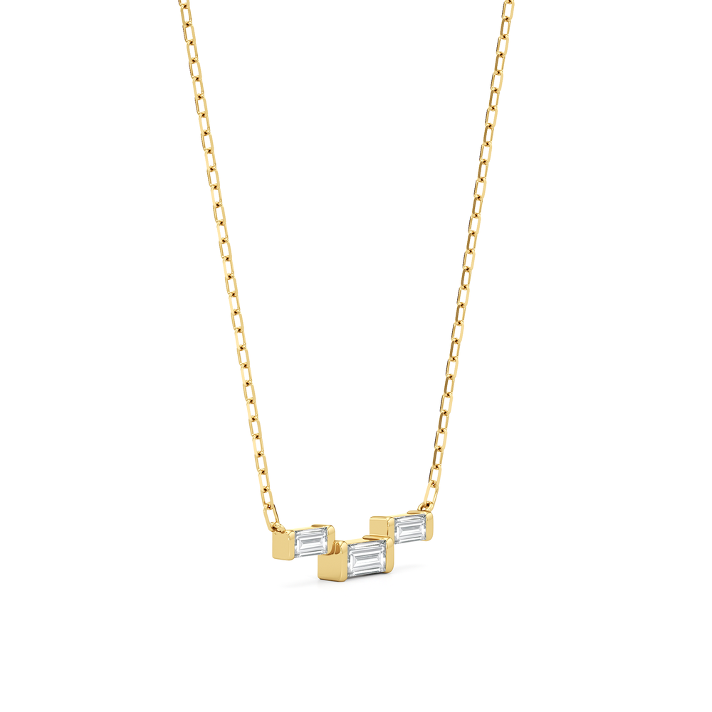 The Iris Necklace with 18K Yellow Gold Vermeil / Lab / 1/4 Cut Diamond in 14KT 18K Yellow Gold Vermeil / Lab / 1/4 view 4
