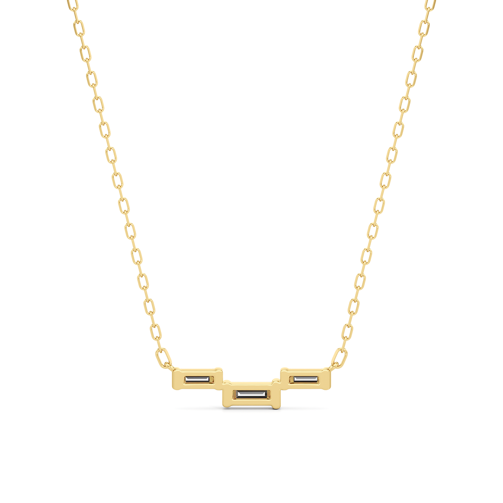 The Iris Necklace with 18K Yellow Gold Vermeil / Lab / 1/4 Cut Diamond in 14KT 18K Yellow Gold Vermeil / Lab / 1/4 view 5
