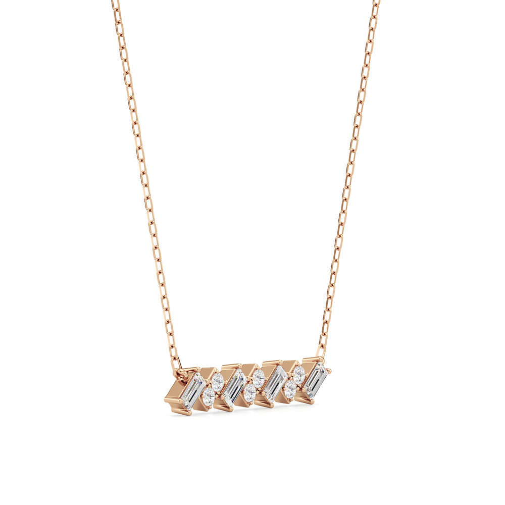 The Demi Necklace with 18K Rose Gold Vermeil / Lab / 1/2 Cut Diamond in 14KT 18K Rose Gold Vermeil / Lab / 1/2 view 4
