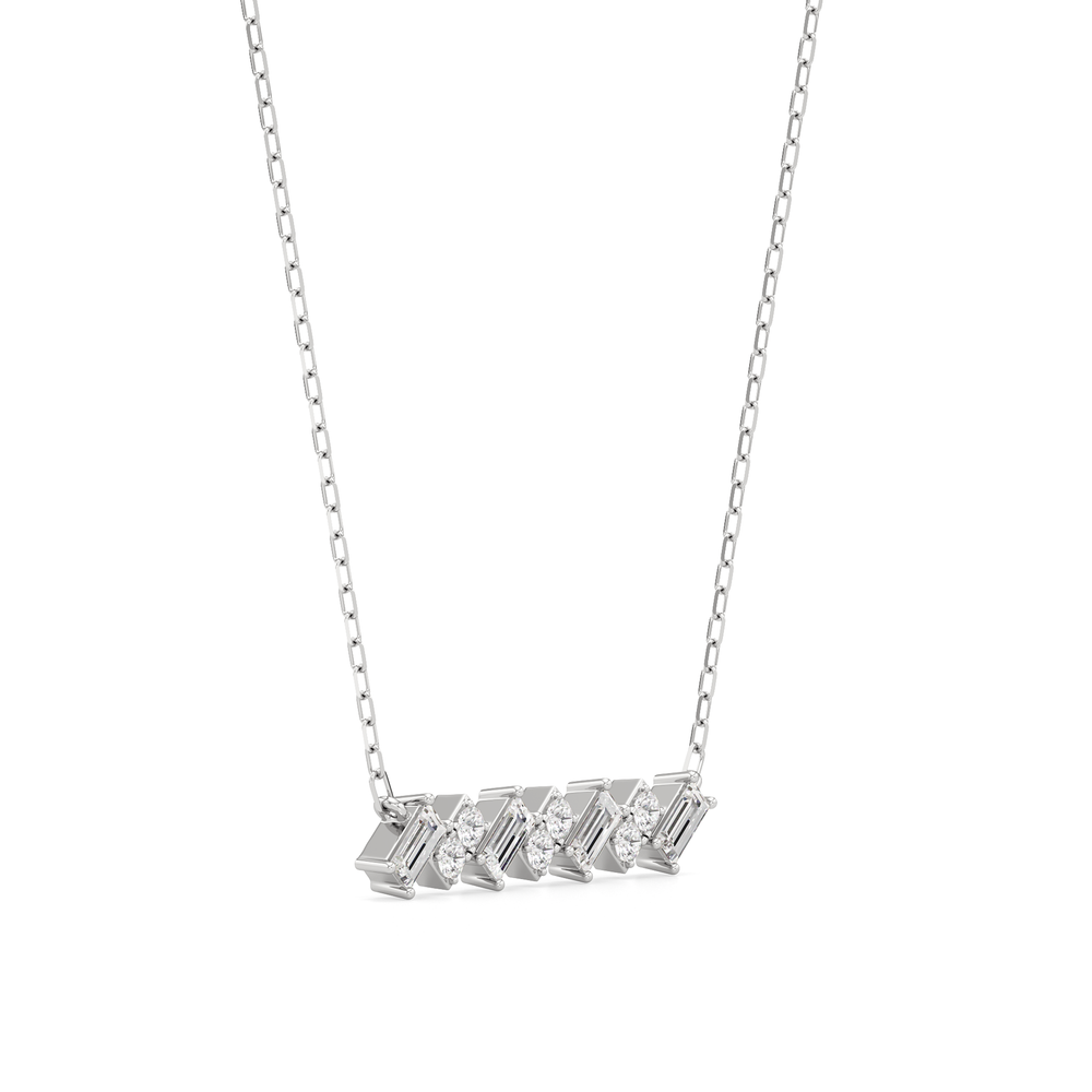 The Demi Necklace with Sterling Silver / Lab / 1/2 Cut Diamond in 14KT Sterling Silver / Lab / 1/2 view 4
