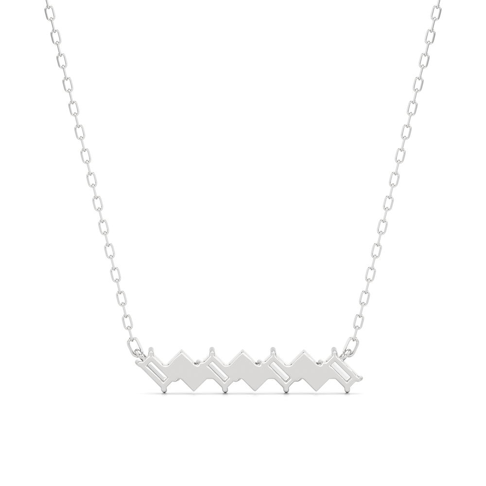 The Demi Necklace with Sterling Silver / Lab / 1/2 Cut Diamond in 14KT Sterling Silver / Lab / 1/2 view 5

