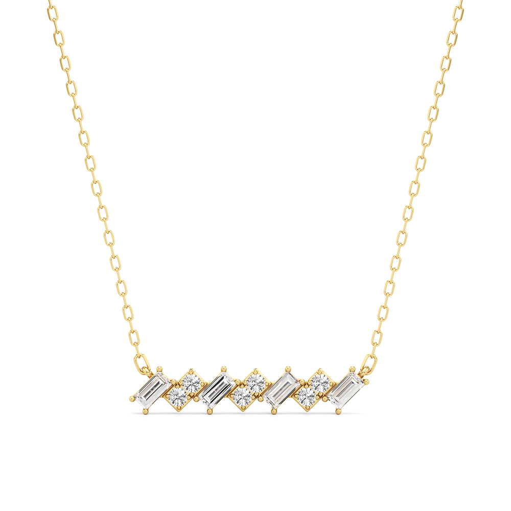 The Demi Necklace with 18K Yellow Gold Vermeil / Lab / 1/2 Cut Diamond in 14KT 18K Yellow Gold Vermeil / Lab / 1/2 view 1
