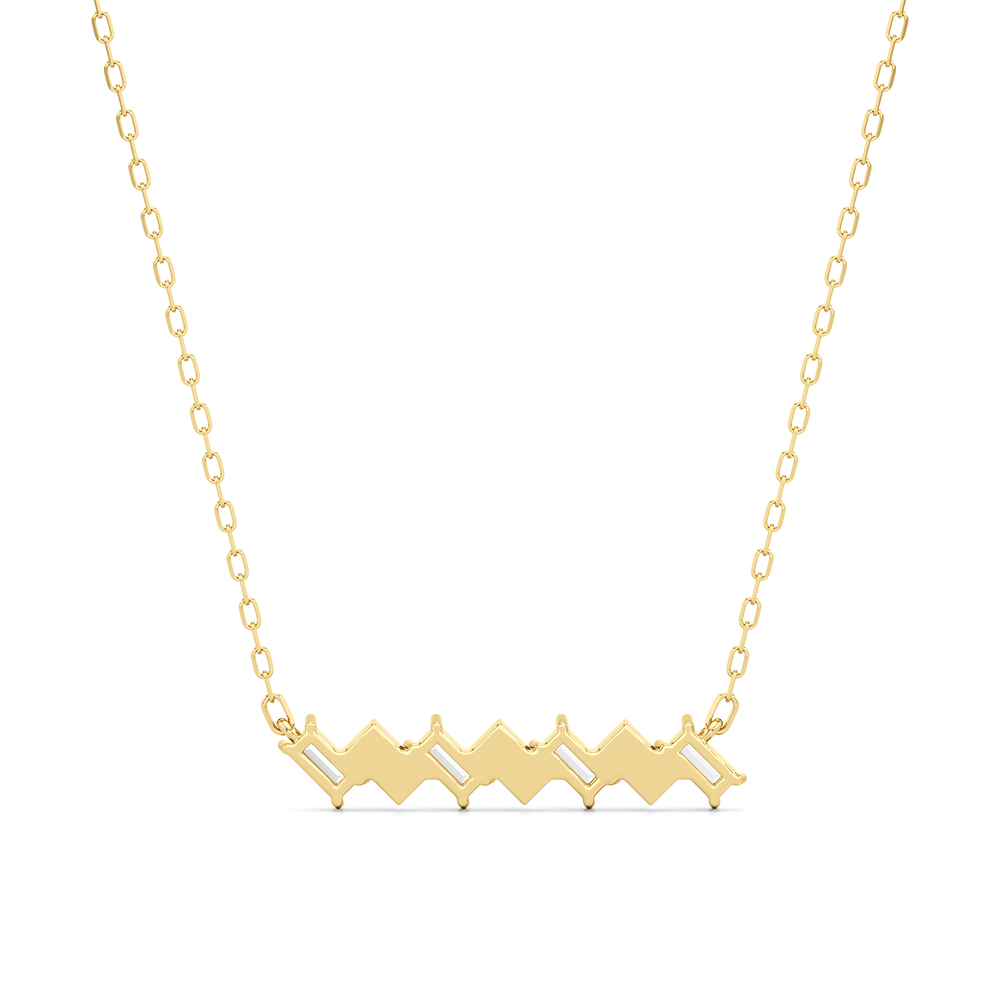 The Demi Necklace with 18K Yellow Gold Vermeil / Lab / 1/2 Cut Diamond in 14KT 18K Yellow Gold Vermeil / Lab / 1/2 view 5
