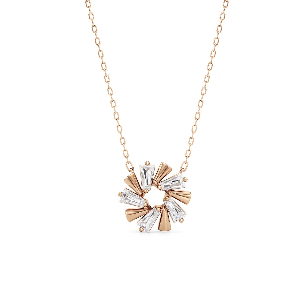 The Eloise Necklace with 18K Rose Gold Vermeil / Lab / 1 Cut Diamond in 14KT 18K Rose Gold Vermeil / Lab / 1 view 1
